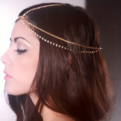 Bohemian Rhinestone Head Chain for Wedding Prom Party