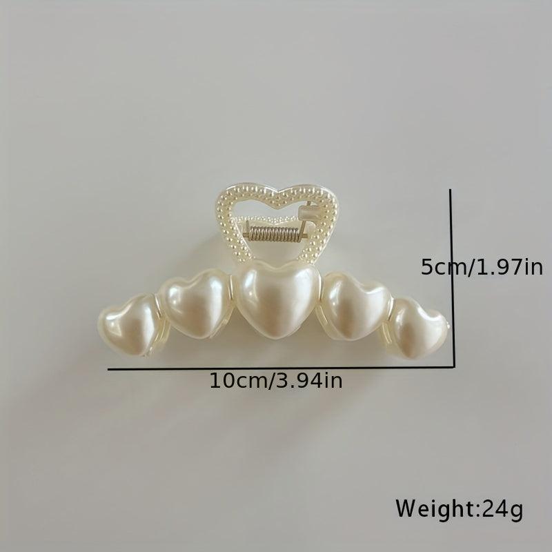 Faux Pearl Hair Claw Large Acrylic Claw Hair Clip