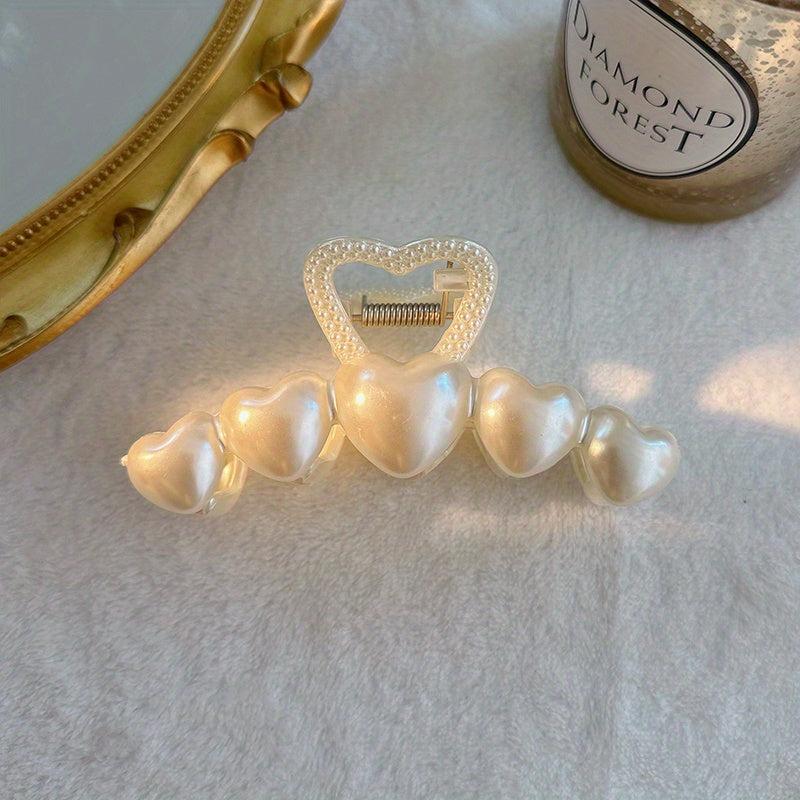 Faux Pearl Hair Claw Large Acrylic Claw Hair Clip