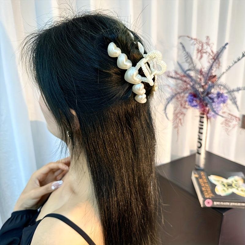 Faux Pearl Hair Claw Large Acrylic Claw Hair Clip