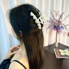Faux Pearl Hair Claw Large Acrylic Claw Hair Clip