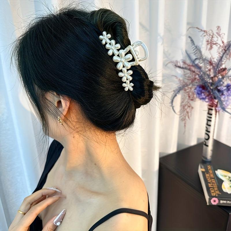Faux Pearl Hair Claw Large Acrylic Claw Hair Clip