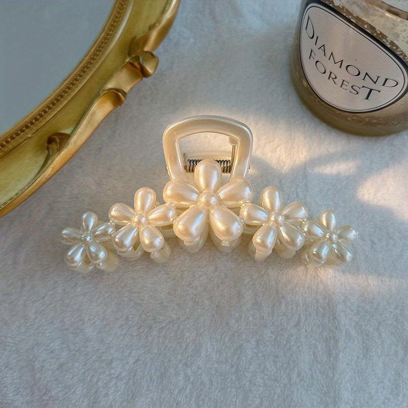Faux Pearl Hair Claw Large Acrylic Claw Hair Clip