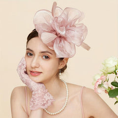 Fascinator Hats Women Tea Party Hats Gloves Set