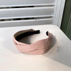 Solid Wide Head Band Leather Hair Band Women's Girl Hair Band 1pc
