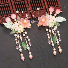 Flower Hair Clip With Pendant Costume Accessori