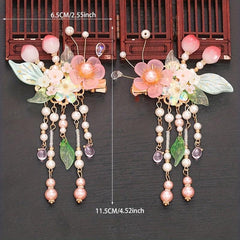 Flower Hair Clip With Pendant Costume Accessori