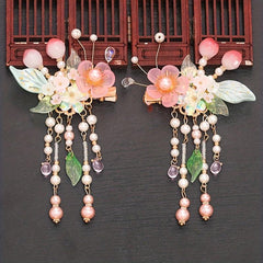 Flower Hair Clip With Pendant Costume Accessori
