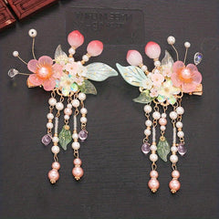 Flower Hair Clip With Pendant Costume Accessori
