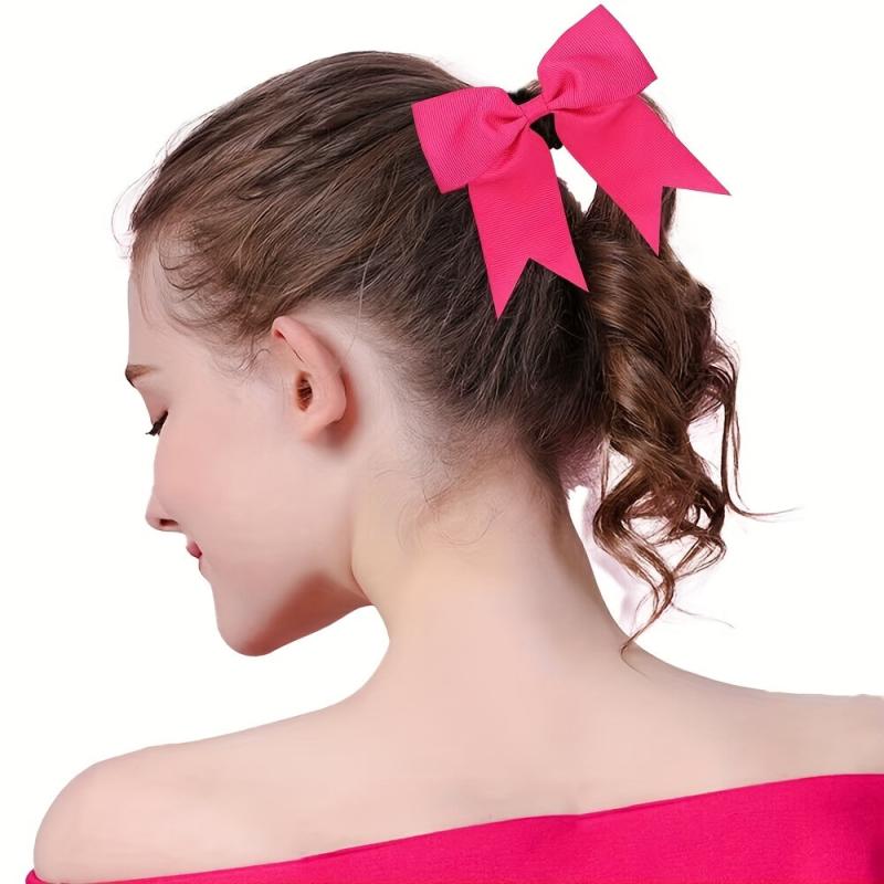 Large Bow Hair Tie For Kids Toddlers Girls Solid Hair Rope Elastic Hair Accessor