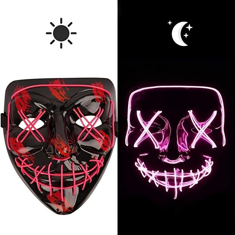 Neon LED Mask Creepy Mask For Costume Party Cosplay Mask Purge Mask