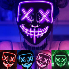 Neon LED Mask Creepy Mask For Costume Party Cosplay Mask Purge Mask