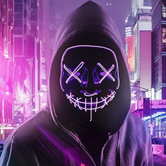 Neon LED Mask Creepy Mask For Costume Party Cosplay Mask Purge Mask