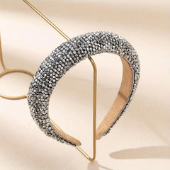 Baroque Rhinestone Wide Headband Padded Headdress Glitter Hair Band