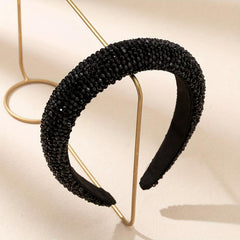 Baroque Rhinestone Wide Headband Padded Headdress Glitter Hair Band