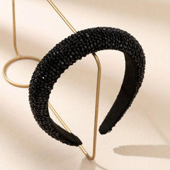 Baroque Rhinestone Wide Headband Padded Headdress Glitter Hair Band