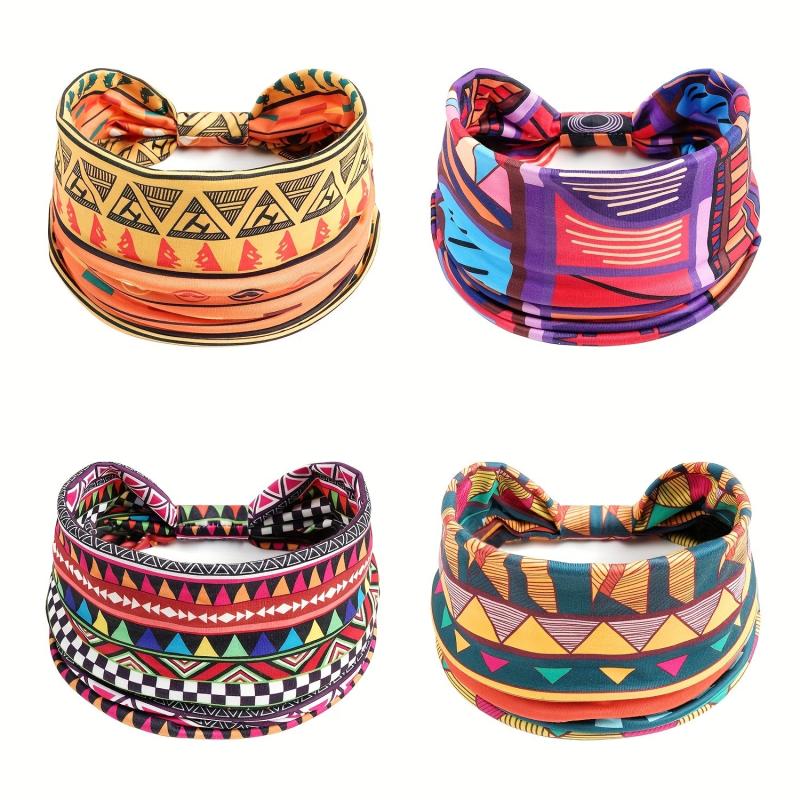 Colorful Geometric Pattern Headband for Sports Yoga Running