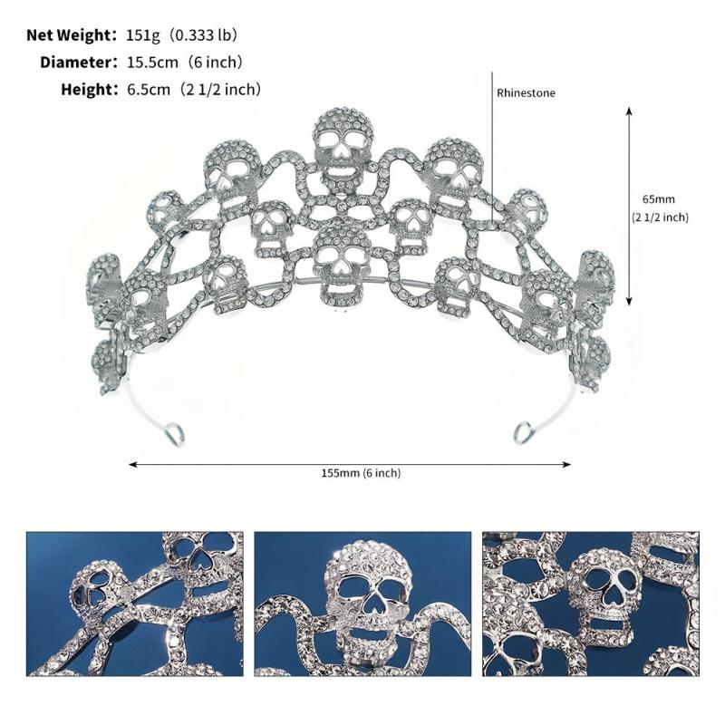 Punk Skull Crown Headband for Halloween Party Cosplay