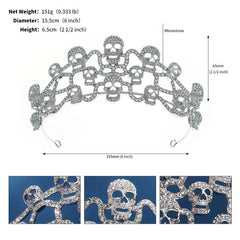 Punk Skull Crown Headband for Halloween Party Cosplay