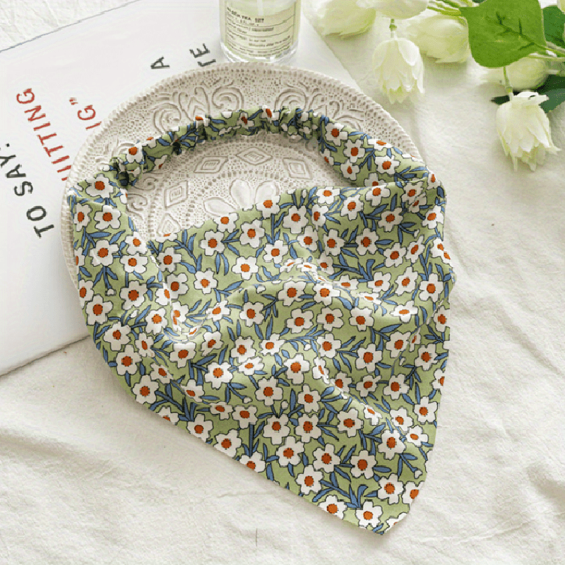 Floral Triangle Scarf Turban Headband Hair Accessories