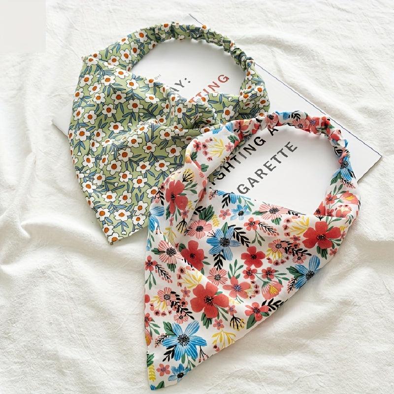 Floral Triangle Scarf Turban Headband Hair Accessories