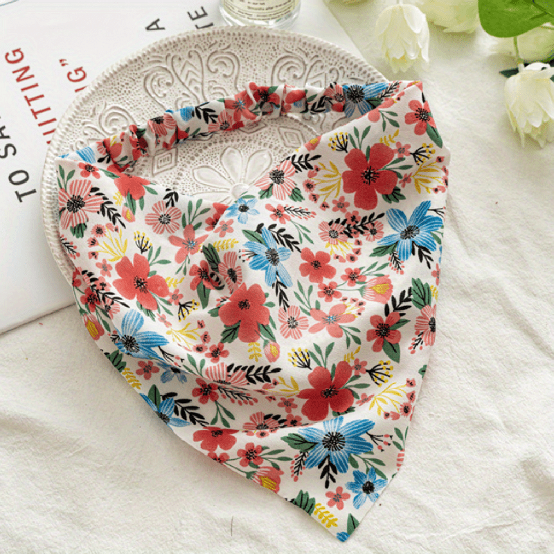 Floral Triangle Scarf Turban Headband Hair Accessories