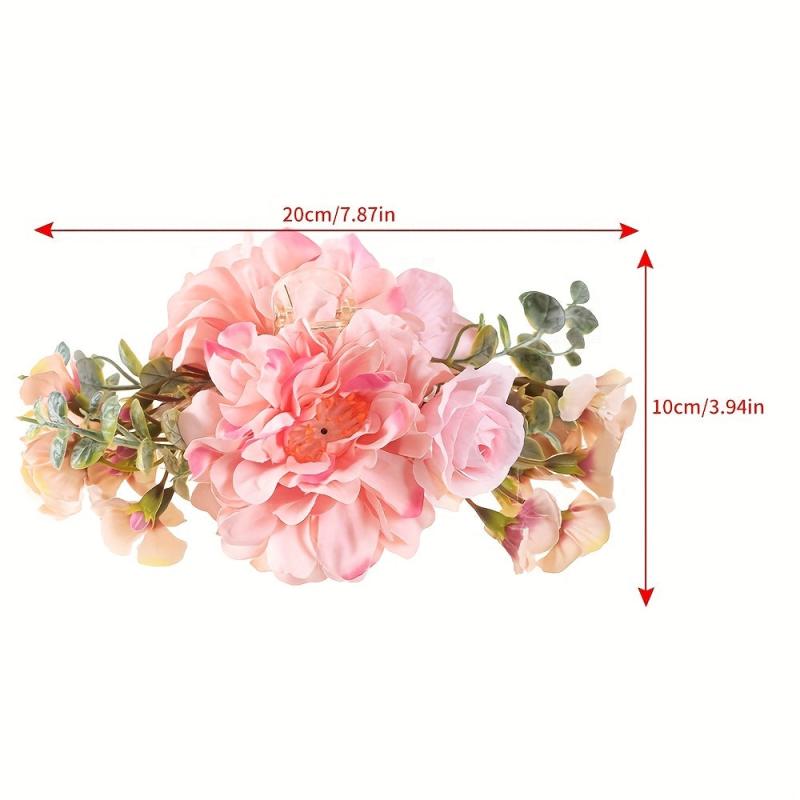 Flower Hair Claw Clip Leaf Decor Bridal Ponytail Holder