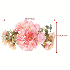 Flower Hair Claw Clip Leaf Decor Bridal Ponytail Holder