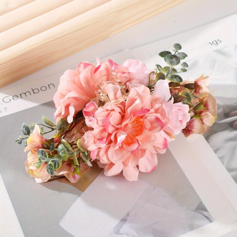 Flower Hair Claw Clip Leaf Decor Bridal Ponytail Holder