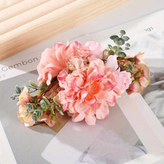 Flower Hair Claw Clip Leaf Decor Bridal Ponytail Holder