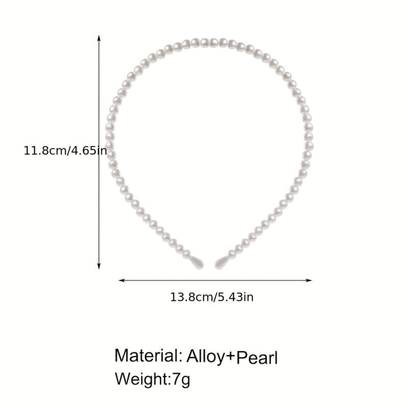Faux Pearl Decor Headband Bridal Headdress