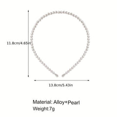 Faux Pearl Decor Headband Bridal Headdress