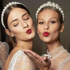 Faux Pearl Decor Headband Bridal Headdress