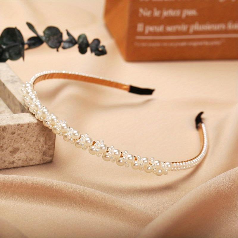 Faux Pearl Decor Headband Bridal Headdress