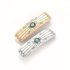 Turquoise Hair Clip Silvery Barrette Western Style Hair Accessories