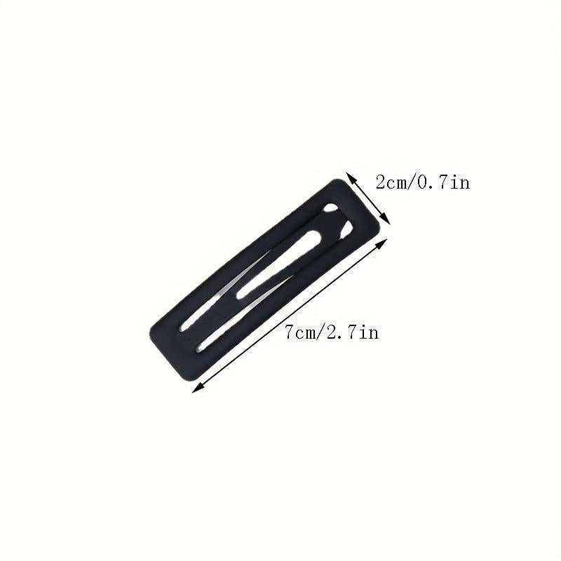 5pcs Hollow Snap Clip Solid Hair Clip for Women Girls