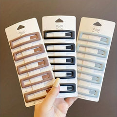 5pcs Hollow Snap Clip Solid Hair Clip for Women Girls