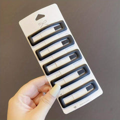 5pcs Hollow Snap Clip Solid Hair Clip for Women Girls