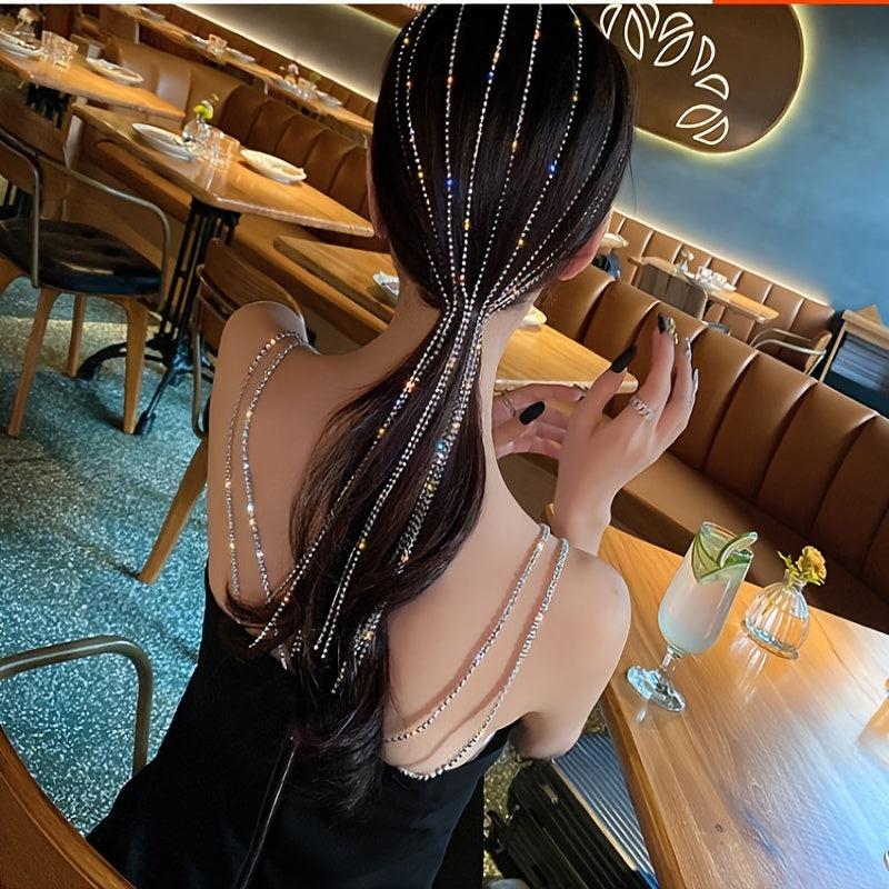 Rhinestone Tassel Headband Glitter Hair Accessory