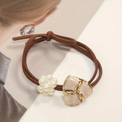 Faux Pearl Hair Rope Ponytail Holder Hair Accessories