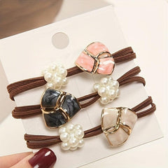 Faux Pearl Hair Rope Ponytail Holder Hair Accessories