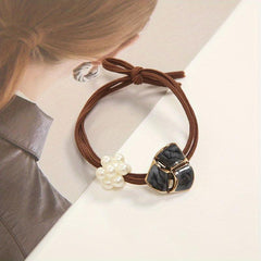 Faux Pearl Hair Rope Ponytail Holder Hair Accessories