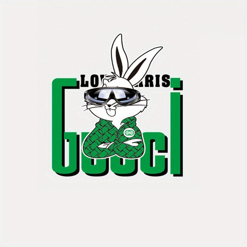 Cartoon Rabbit Sticker Iron on Heat Transfer For T-shirt Jeans Backpack