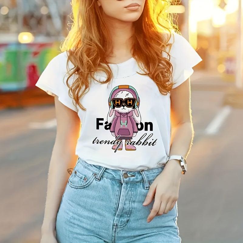Cartoon Rabbit Sticker Iron on Heat Transfer For T-shirt Jeans Backpack