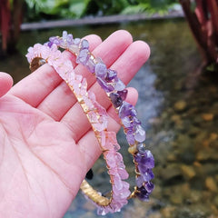 Rose Quartz Amethyst Mermaid Tiara Headband