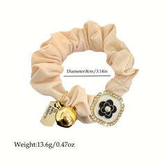 Camellia Blossom Hair Tie with Pendant Hair Rope Ponytail Rubber Band