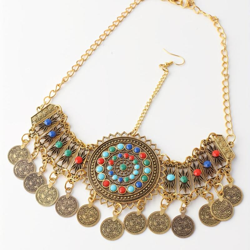 Bohemian Gemstone Head Piece Hair Accessory for Women