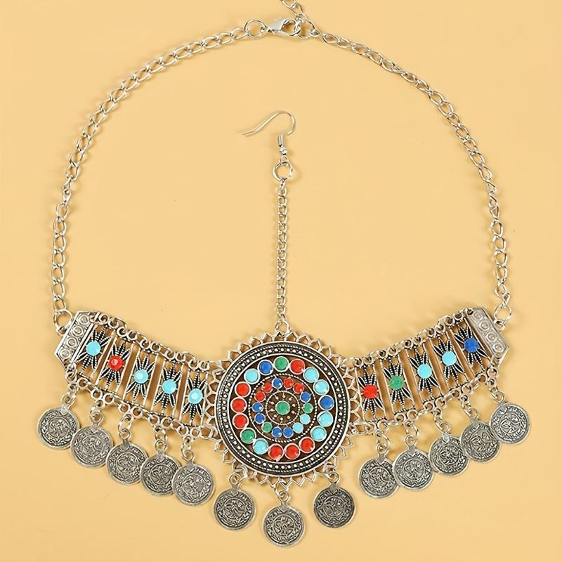 Bohemian Gemstone Head Piece Hair Accessory for Women