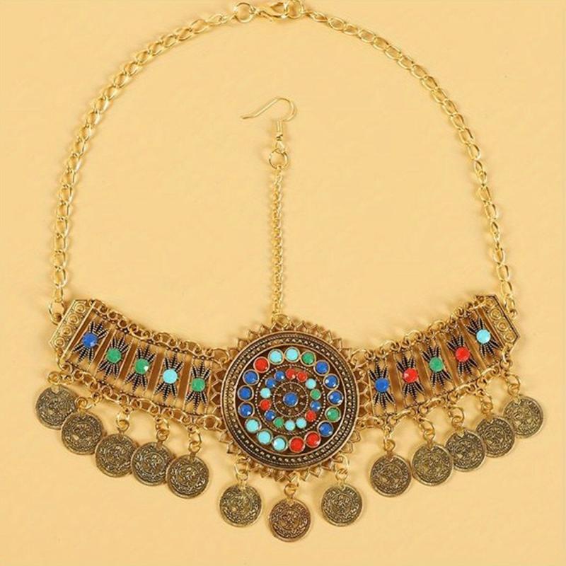 Bohemian Gemstone Head Piece Hair Accessory for Women