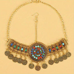 Bohemian Gemstone Head Piece Hair Accessory for Women